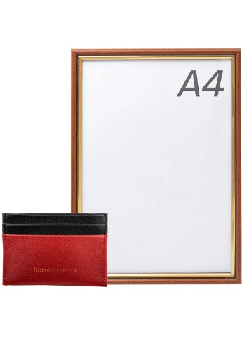 Мужской кожаный картхолдер (FUL26827-red-black) 10х7х0,3 см Smith&Canova (253174884)