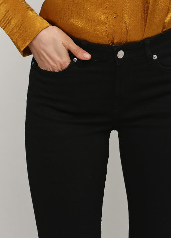 Джинси Weekday прямі однотонні чорні джинсові бавовна