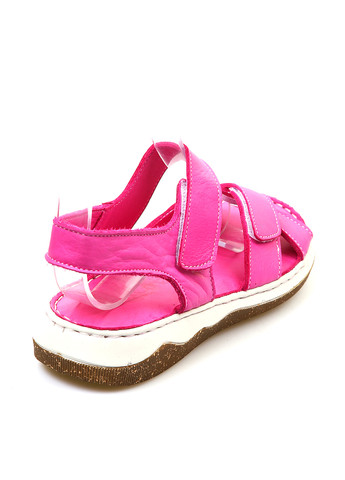 Розовые босоножки Lonza на липучке с белой подошвой