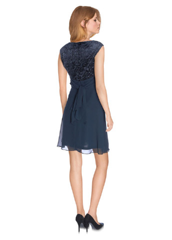 Темно-синее кэжуал платье клеш Esprit с цветочным принтом