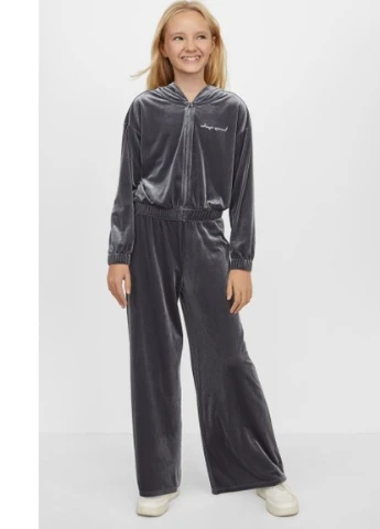 Спортивный костюм (худы на молнии и брюки) 158 см 12-13 г. Темно-серый H&M 9S085 (252297992)