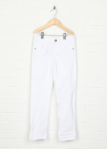 Белые демисезонные прямые джинсы Okaidi