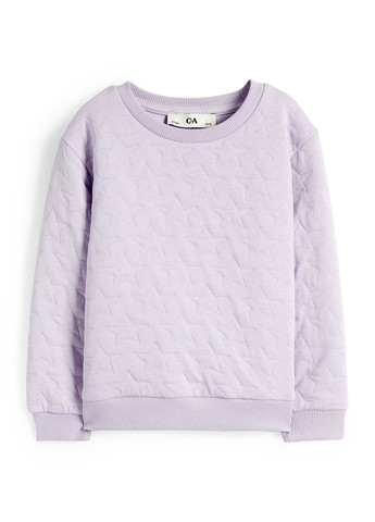 C&A свитшот однотонный сиреневый кэжуал хлопок