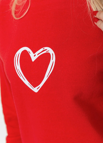 Свитшот Ager - Прямой крой сердечки красный кэжуал хлопок, трикотаж - (289339655)