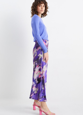 Фиолетовая кэжуал тай-дай юбка C&A а-силуэта (трапеция)