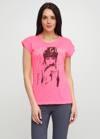 Кислотно-розовая летняя футболка SEZ 10