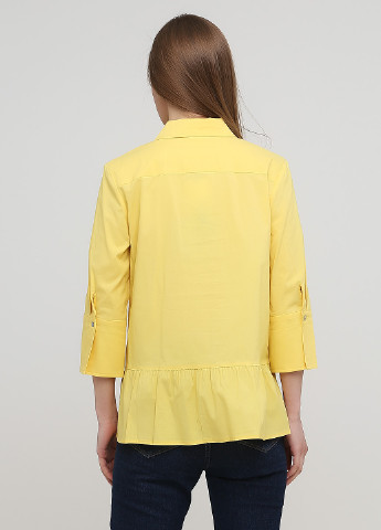 Желтая кэжуал рубашка однотонная Patrizia Dini