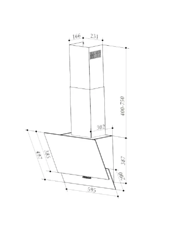Вытяжка кухонная ALTEA WH A 60 PB/GL/A (ALTEAWHA60PB/GL/A) INTERLINE (250718665)