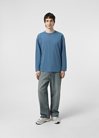 Лонгслів Promin однотонний сіро-голубий кежуали бавовна