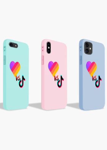 Чохол силіконовий Apple Iphone 8 plus ТікТок и Лайк (TikTok and Likee) Білий (6154-1387) MobiPrint (219517628)