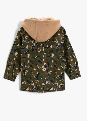 Куртка-рубашка KOTON камуфляжная хаки кэжуал