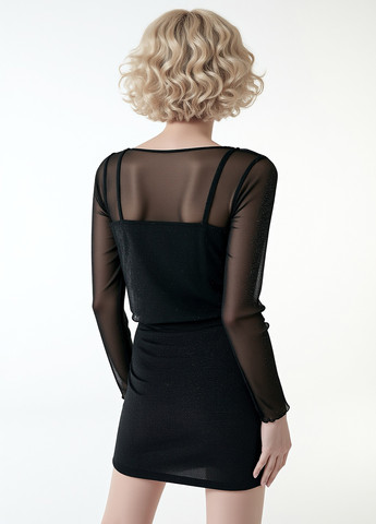 Черная кэжуал меланж юбка Sinsay