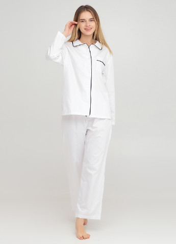 Белая всесезон пижама рубашка + брюки MOONS