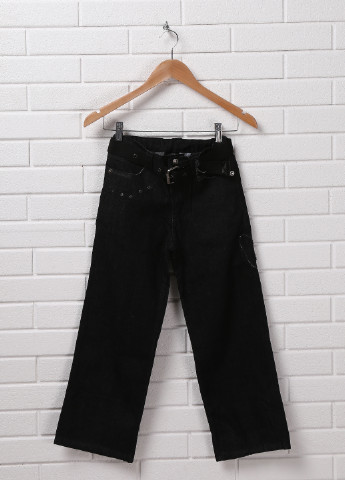 Черные демисезонные прямые джинсы CTK