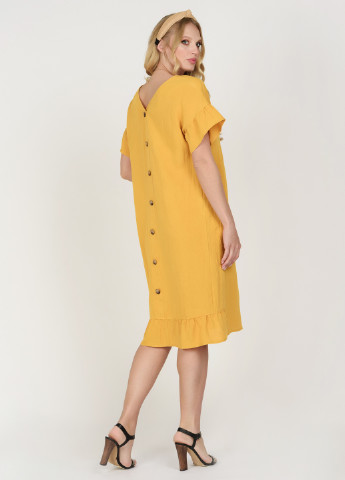 Желтое кэжуал платье Miledi однотонное