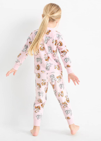 Светло-розовая всесезон пижама (лонгслив, брюки) лонгслив + брюки C&A