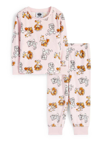 Светло-розовая всесезон пижама (лонгслив, брюки) лонгслив + брюки C&A