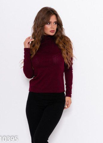 Бордовый демисезонный светр жіночий пуловер ISSA PLUS 10395