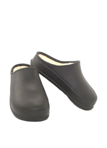Женские резиновые ботинки черного цвета без застежки на демисезон - фото