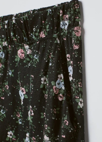 Черные кэжуал летние прямые брюки H&M