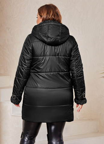 Черная зимняя куртка куртка-пальто SHEIN