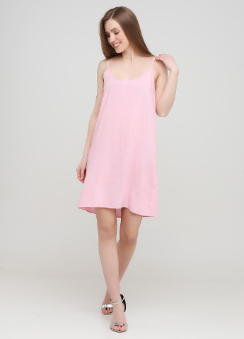 Светло-розовое кэжуал платье а-силуэт, платье-комбинация Zephyros однотонное