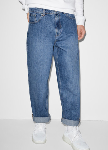 Синие демисезонные мешковатые джинсы C&A