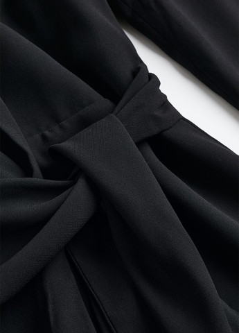 Чорна кежуал сукня на запах, сукня-жакет H&M однотонна