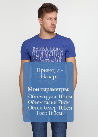 Васильковая футболка LEXSUS