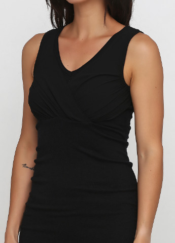 Черное коктейльное платье футляр Ely Bella однотонное