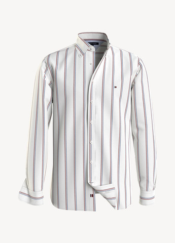 Белая кэжуал рубашка в полоску Tommy Hilfiger