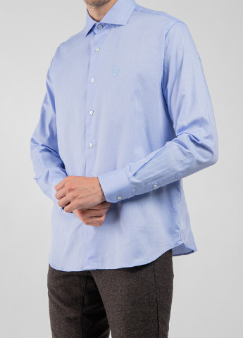 Блакитна бавовняна сорочка Roberto Cavalli (238026292)