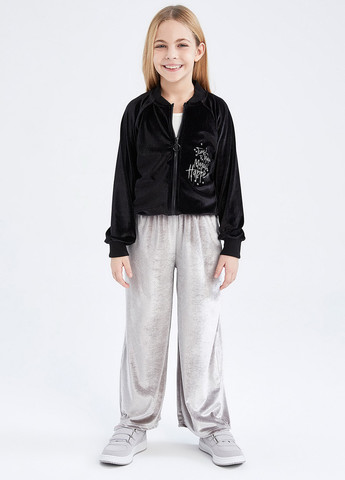 Светло-серые кэжуал демисезонные палаццо брюки DeFacto