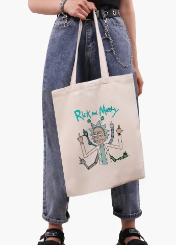 Еко сумка шоппер біла Рік Санчез Рік і Морті (Rick Sanchez Rick and Morty) (9227-2948-WT-1) 41*35 см MobiPrint (228156243)
