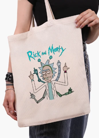 Еко сумка шоппер біла Рік Санчез Рік і Морті (Rick Sanchez Rick and Morty) (9227-2948-WT-1) 41*35 см MobiPrint (228156243)