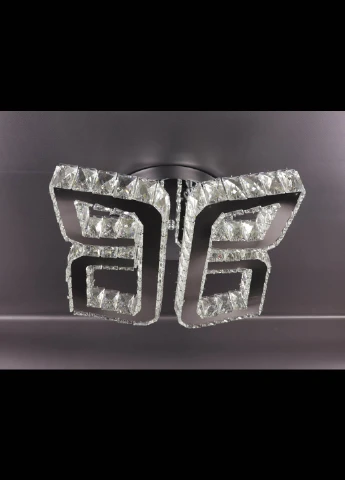 Люстра стельова кришталева LED з пультом C1877 / 400 Хром 17х40х40 см. Handmade (234538369)