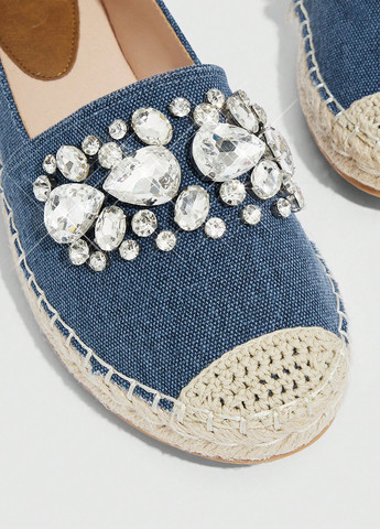 Синие туфли SHEIN однотонный камни, джут, плетение (338187379)