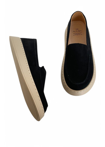 ALLSY Туфли лоферы черный з натуральная замша, китай — демисезон (327577185)