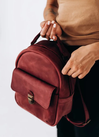 Женский мини-рюкзак ручной работы из натуральной кожи с легким глянцевым эффектом лавандового цвета Boorbon (253702467)