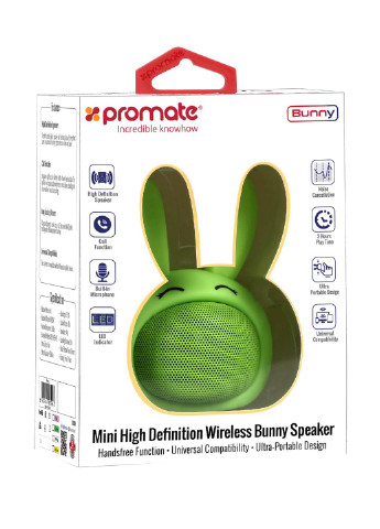 Портативная колонка Green Promate bunny (132824610)