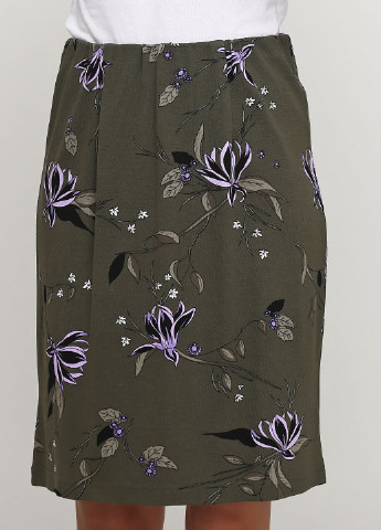Зеленая кэжуал цветочной расцветки юбка BRANDTEX COPENHAGEN
