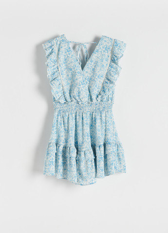 Блакитна кежуал сукня кльош, бебі долл Reserved з квітковим принтом