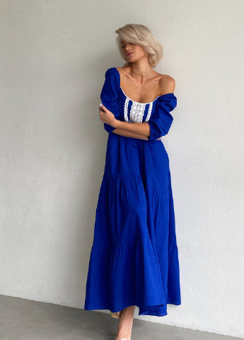 Синее платье Nenka с орнаментом
