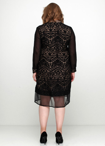Черное кэжуал платье Neslay с геометрическим узором