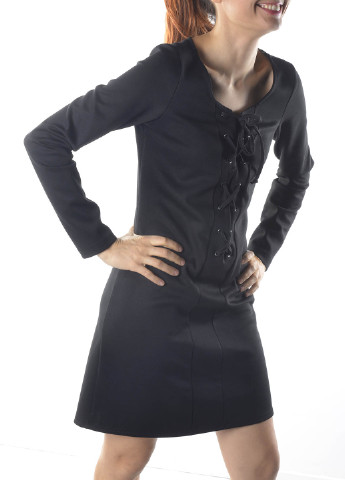 Черное кэжуал платье бандажное Made in Italy однотонное