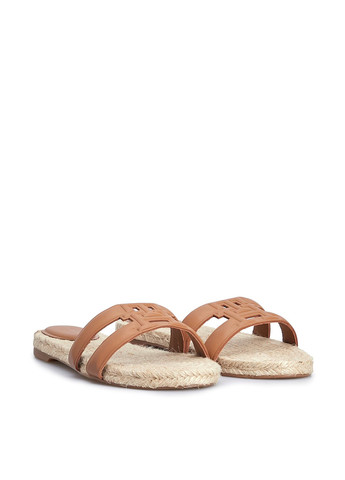 Коричневые шлепанцы Tommy Hilfiger с тиснением, с логотипом