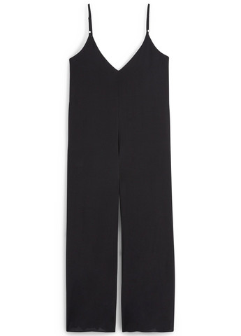 Комбинезон C&A комбинезон-брюки однотонный чёрный кэжуал вискоза