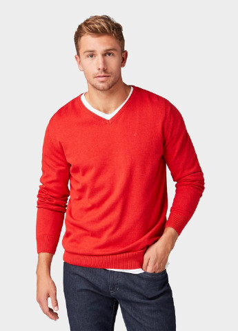 Красный демисезонный пуловер пуловер Tom Tailor