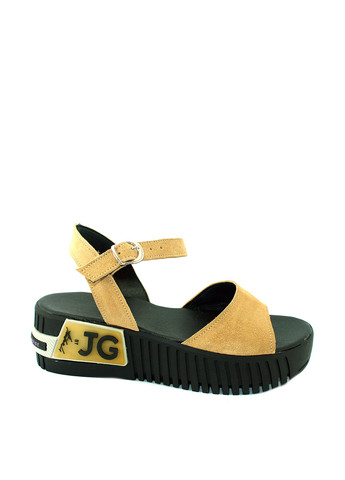 Бежевые босоножки Mila с ремешком с логотипом