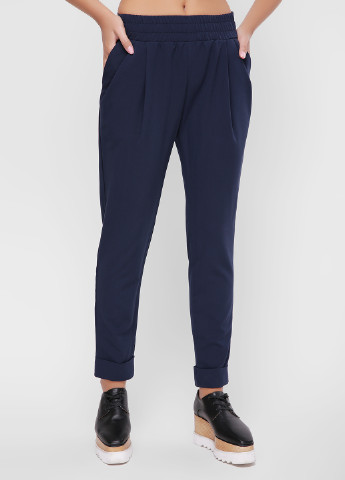 Темно-синие кэжуал демисезонные брюки Fashion Up
